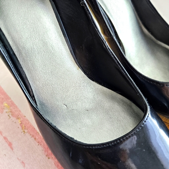 FIONI Women's Black Patent Faux Leather High Heel Stiletto Platform Pumps 7.5 - Picture 16 of 16